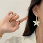 Star Alloy Dangle Earring 1 Pair - E4310 - White - One Size