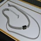 Couple Matching Layered Pendant Chain Necklace As Shown In Figure - One Size