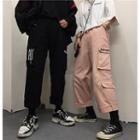 Couple Matching Letter Embroidered Cargo Pants