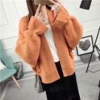 Bell-sleeve Oversized Thick Cardigan
