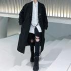 Chain-accent Double-breasted Coat