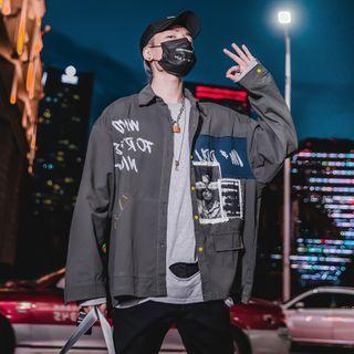 Print Panel Shirt Jacket