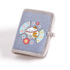 Canvas Lucky Cat Print Frog-button Wallet / Long Wallet