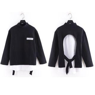 Mock Two-piece Mock-neck Sweatshirt
