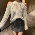 Cold Shoulder Sweater / Pencil Skirt