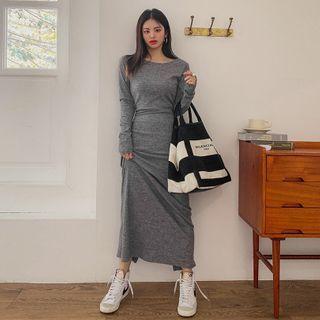 Slit-back Maxi Knit Dress