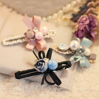 Rhinestone Bow Hair Clip (various Designs)