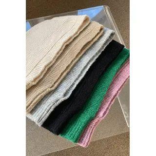 Colored Ribbed Knit Balaclava Hat