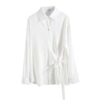 Asymmetric Tie-side Shirt