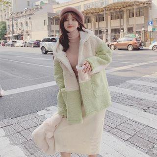 Buckled Hooded Fluffy Jacket