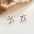 Faux Pearl Rhinestone Starfish Earring 1 Pair - Stud Earring - One Size