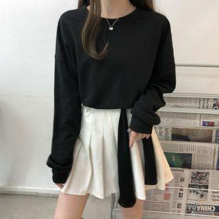 Ribbon Cut-out Cropped Pullover