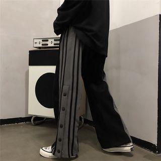 Two Tone Stripe Buttoned Sweatpants