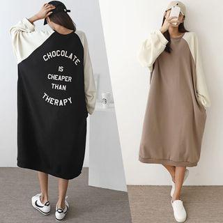 Oversized Raglan Sweatshirt Dress