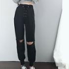 Lace-up Cutout Sweatpants