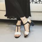 T-strap Chunky-heel Sandals