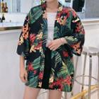 Floral Open-front Jacket As Shown In Figure - One Size