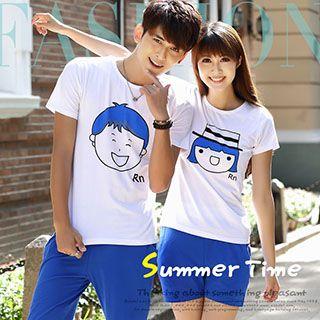 Couple Short-sleeve Printed T-shirt