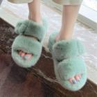 Fluffy Platform Slide Sandals