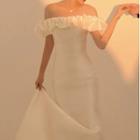 Cold Shoulder Mermaid Wedding Gown