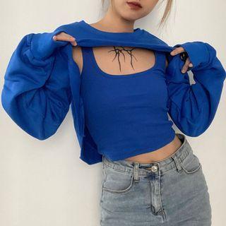 Set: Crop Tank Top + Long-sleeve Shrug