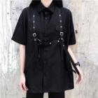 Elbow-sleeve Shirt / Buckled Strap