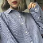 Striped Loose-fit Long Sleeve Shirt