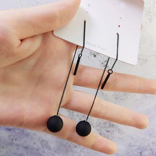Alloy Bead & Bar Dangle Earring 1 Pair - Black - One Size