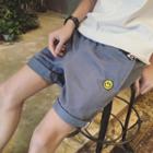 Smiley Face Embroidery Shorts