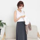 Sleeveless Open-placket Top