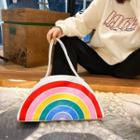 Rainbow Canvas Tote Bag White - One Size