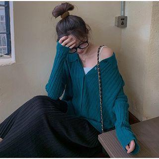 Loose-fit Button-down Knit Top