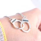 Handcuff Alloy Necklace Silver - One Size
