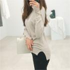 V-neck Button-trim Knit Top