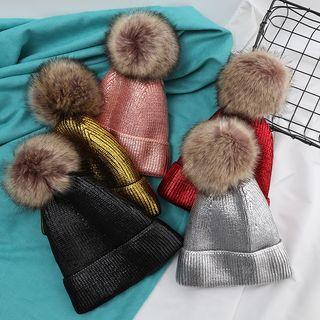 Detachable Pom Pom Beanie