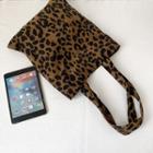 Corduroy Leopard Print Tote Bag