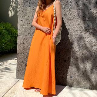 Sleeveless Linen Blend Maxi Sundress