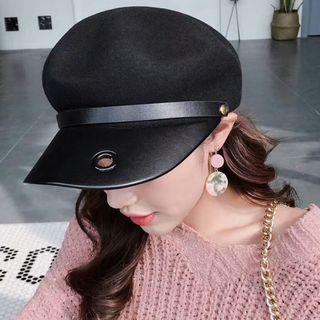 Faux Color Leather Beret
