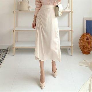 Shirred Slinky Long Skirt