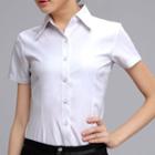 Short-sleeve Shirt / Set: Short-sleeve Plain Shirt + Skirt / Pants