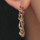 Chunky Chain Alloy Earring 01 - 1 Pair - Gold - One Size