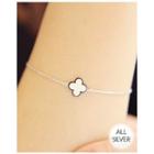 Flower-charm Silver Chain Bracelet