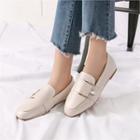 Faux-pearl Buckled Loafers