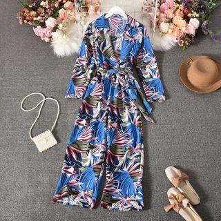 Floral Tie-waist Wide-leg Jumpsuit