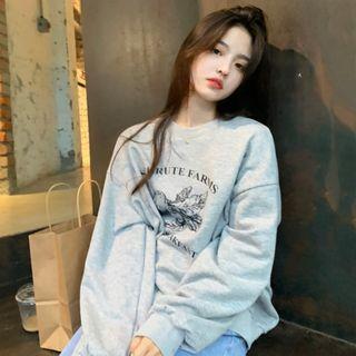 Graphic Print Sweatshirt Gray - One Size