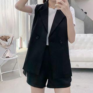 Set: Double Breasted Vest + Dress Shorts
