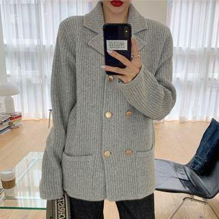 Double Breasted Knit Blazer