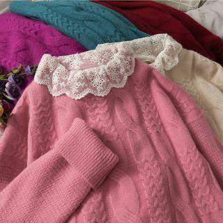 Lace Striped Sweater