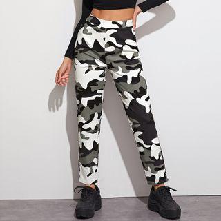 Camo Print Cotton Pants