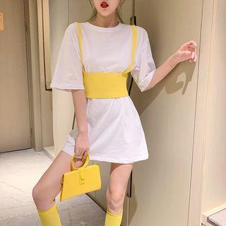 Set: Round-neck T-shirt + Knit Camisole Top
